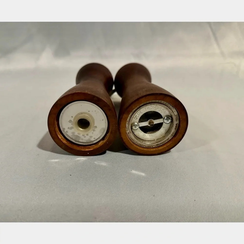 Mid-Century Rosewood Salt Shaker Pepper Grinder Vintage Salt Pepper Shakers